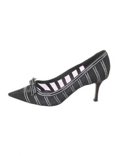 Pre-owned Tory Burch Mesh Graphic Print Pumps In Blue