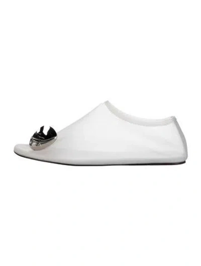 Pre-owned Tory Burch Mesh Mules In White