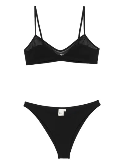 Tory Burch Mesh-panel Bikini In Black