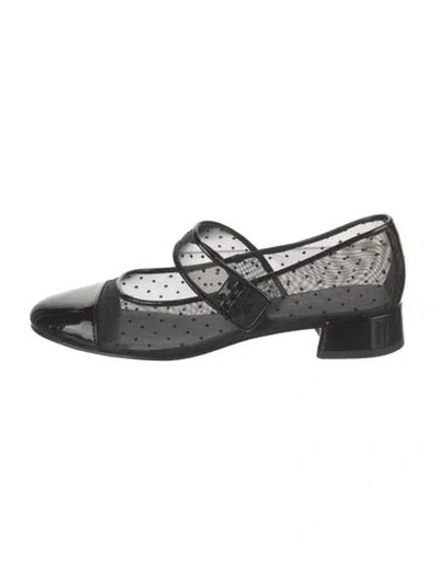 Pre-owned Tory Burch Mesh Polka Dot Print Pumps In Black