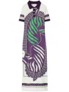 Tory Burch Printed Mesh Polo Dress In 中性色