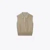 Tory Burch Mesh Polo In Starlight Titanium