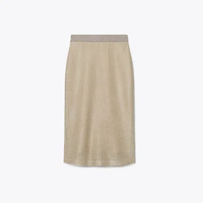Tory Burch Mesh Skirt In Starlight Titanium