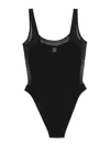 Tory Burch Logo Embroidered One-piece Swimsuit In Black