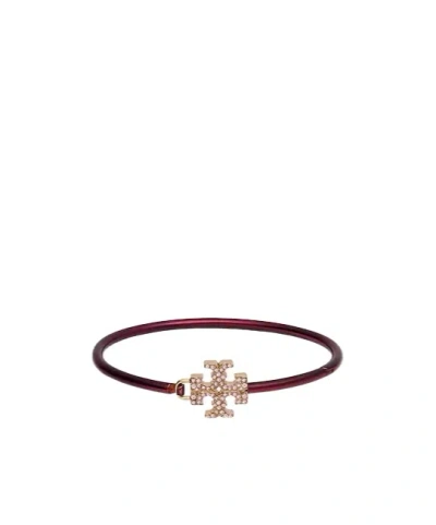 Tory Burch Metal Crystal Bracelet In Red