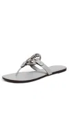 Tory Burch Metal Miller Sandals Loutre Grey/silver In Gray