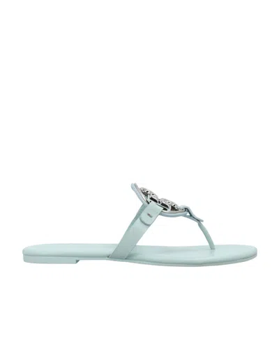 Tory Burch Metal Miller Soft Flat Sandals In Blue