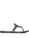 Tory Burch Metal Miller Soft Sandals In Black