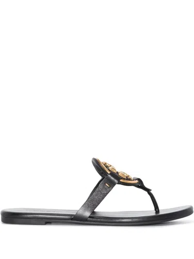 Tory Burch Metal Miller Soft Sandals In Black