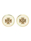 Tory Burch Metallic Earings With Circular Shape And Double T Motif In Brass Blend Woman In Gold