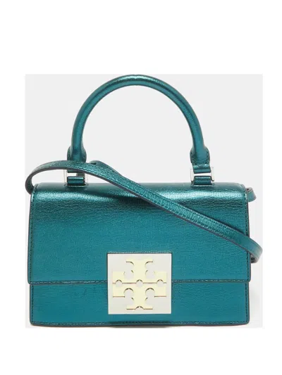 Pre-owned Tory Burch Metallic Leather Clasp Bag