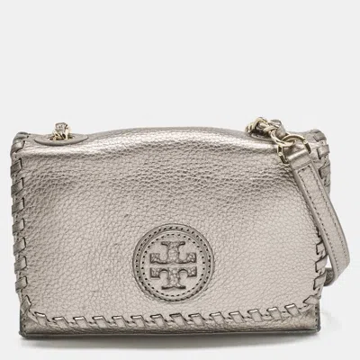 Pre-owned Tory Burch Metallic Leather Marion Shoulder Bag