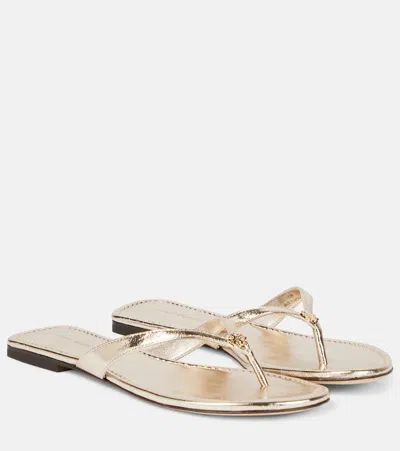Tory Burch Metallic Leather Thong Sandals