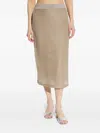 Tory Burch Metallic Midi Skirt In Neutrals