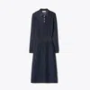 Tory Burch Metallic Polo Dress In Blue