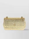 Tory Burch Metallic Quilted Mini Flap Bag With Chain Strap