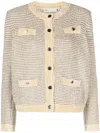 Tory Burch Kendra Viscose Blend Velvet Jacket In Neutrals