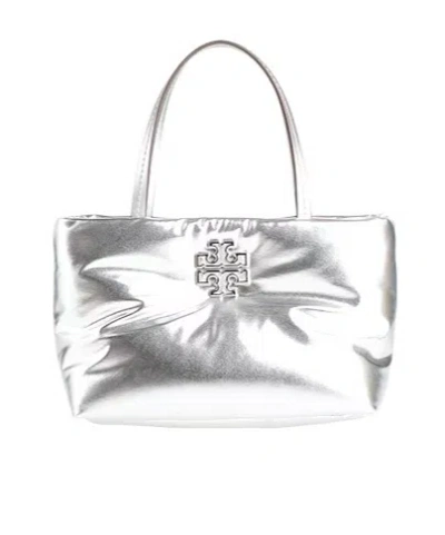 Tory Burch Metallic Woven Tote Bag In Red
