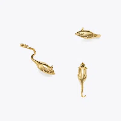 Tory Burch Mice Earring Set In Gold