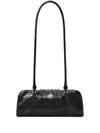 Tory Burch T Monogram Small Metallic Marshmallow Satchel In Black