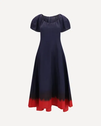Tory Burch Midi Dress With Balloon Sleeves In Blue