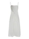 Tory Burch Midi White Dress With Embroidery In Cotton Woman In White