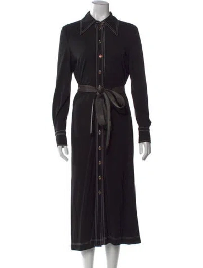 Pre-owned Tory Burch Midi Length Dress In Black