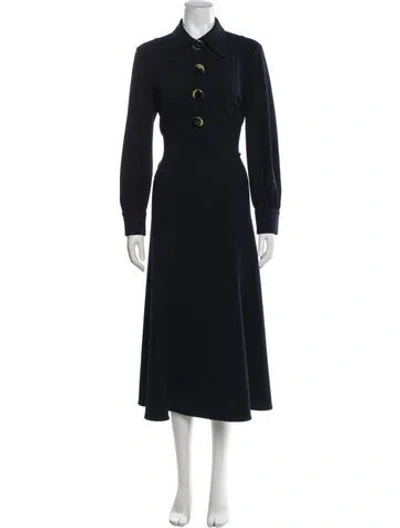 Pre-owned Tory Burch Midi Length Dress In Blue