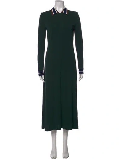 Pre-owned Tory Burch Midi Length Dress In Green