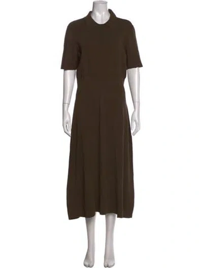 Pre-owned Tory Burch Midi Length Dress In Green