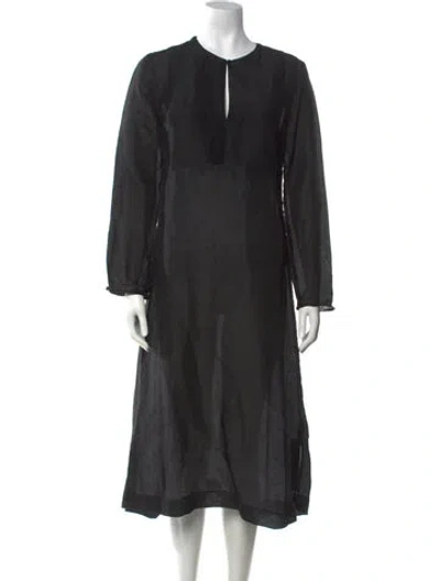 Pre-owned Tory Burch Midi Length Dress In Grey