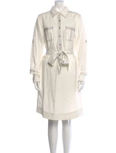 Pre-owned Tory Burch Midi Length Dress In Neutral