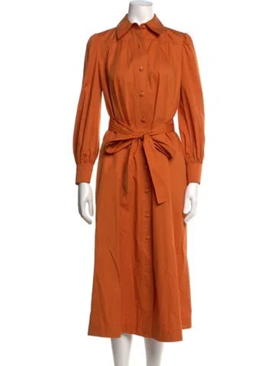 Pre-owned Tory Burch Midi Length Dress In Orange