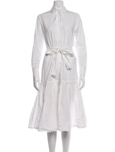 Pre-owned Tory Burch Midi Length Dress In Pink/white