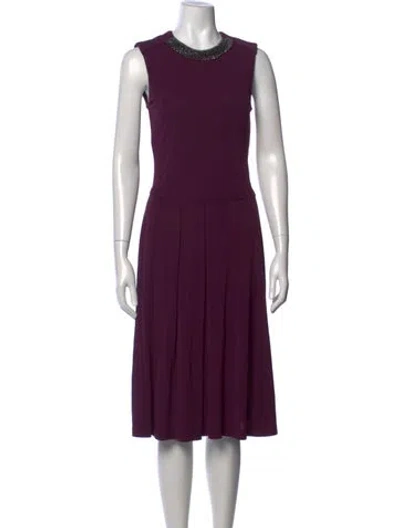Pre-owned Tory Burch Midi Length Dress In Purple