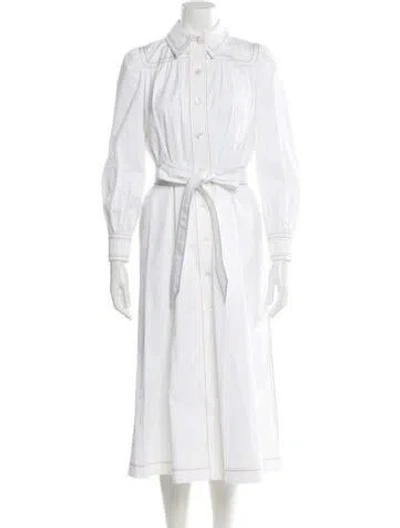 Pre-owned Tory Burch Midi Length Dress In White
