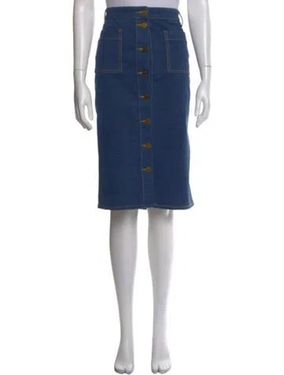 Pre-owned Tory Burch Midi Length Skirt In Blue