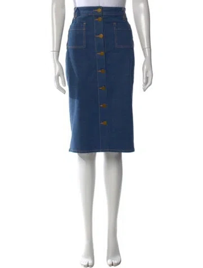 Pre-owned Tory Burch Midi Length Skirt In Blue
