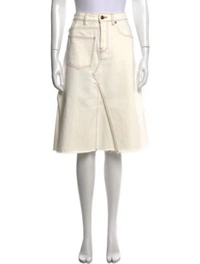 Pre-owned Tory Burch Midi Length Skirt In Neutral