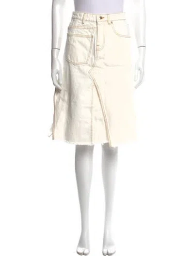 Pre-owned Tory Burch Midi Length Skirt In Neutral