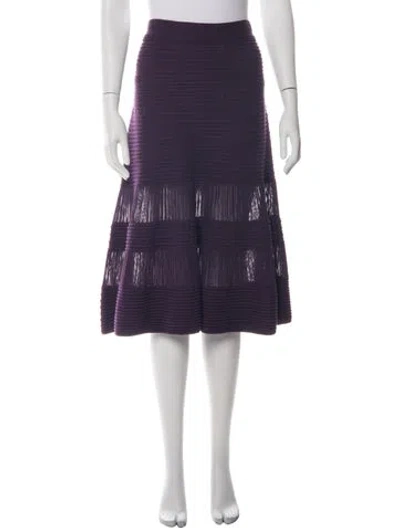 Pre-owned Tory Burch Midi Length Skirt In Purple