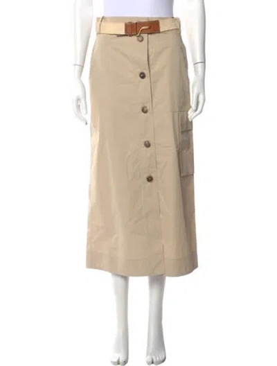 Pre-owned Tory Burch Midi Length Skirt W/ Tags In Neutral