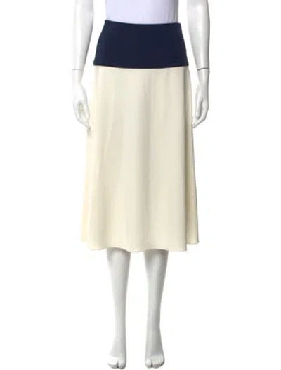 Pre-owned Tory Burch Midi Length Skirt W/ Tags In White
