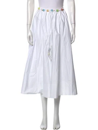 Pre-owned Tory Burch Midi Length Skirt W/ Tags In White