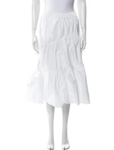 Pre-owned Tory Burch Midi Length Skirt In White