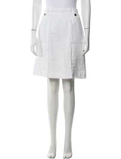 Pre-owned Tory Burch Midi Length Skirt In White