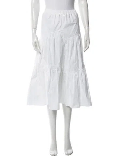 Pre-owned Tory Burch Midi Length Skirt In White