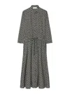 Tory Burch Printed Poplin Shirtdress For Women In Black