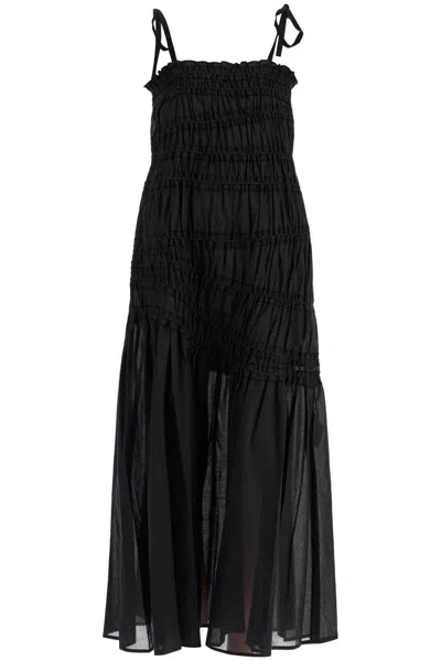 Tory Burch Midi Smock Point Dress In In Black