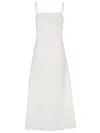 Tory Burch Midi White Dress With Embroidery In Cotton Woman In White